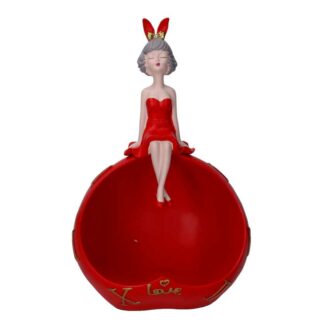 Donna resina svuotatasche rosso cm20x15h32