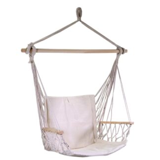 Sedia dondolo tessuto beige cm50h100