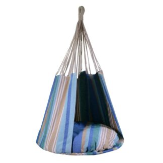 Sedia dondolo tessuto righe verde acquacm ø80h120