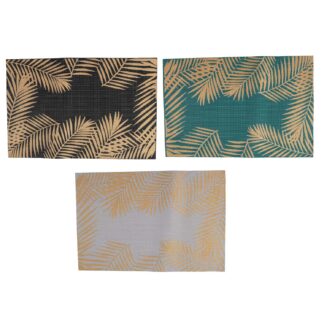 Tovaglietta plastica confezione 4pz assortiti foglie oro cm45x30