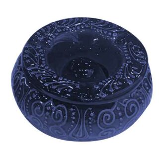 Posacenere ceramica blu tondo cmø12h8