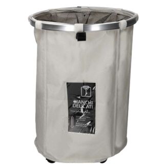 Cestone tessuto grigio tondo pieghevolecm ø40h55