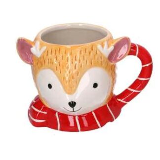 Tazza mug ceramica cerbiatto marrone cm15x10h10