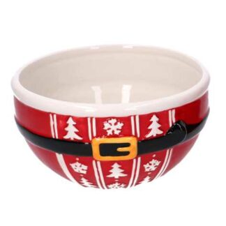 Ciotola ceramica decori bianchi tonda cm15,5x15,5h8