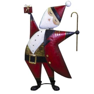 Babbo natale metallo rosso cm70,5x23h110