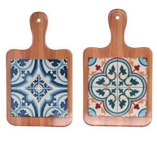 Sottopentola ceramica mandala rettangolare 2 assortiti cm25,5x15h0,6