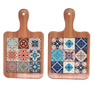 Sottopentola ceramica mandala quadrettirettangolare 2 assortiti cm25,5x15h0,6