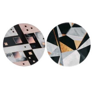 Sottopentola ceramica bianco nero tondo2 assortiti cm ø20h0,6