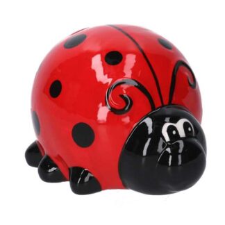 Salvadanaio ceramica coccinella rosso cm13,5x12h10