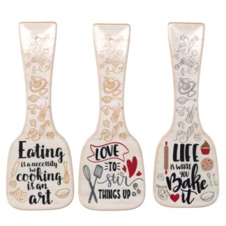 Poggiamestolo ceramica beige 3 assortiti cm10h28