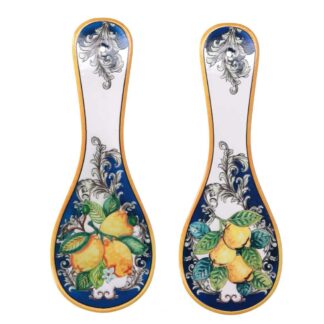 Poggiamestolo ceramica agrumi blu 2 assortiti cm10h28