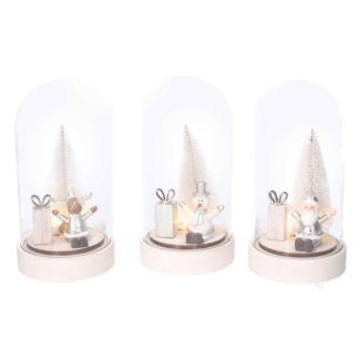 Campana led legno argento 3 assortiti cm ø11h21