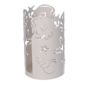 Portabicchiere metallo mare bianco tondo cm ø8h13