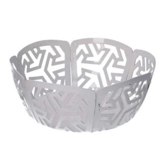 Cestina metallo frecce bianco tondo cm ø20h7