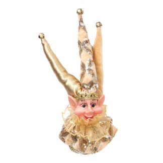 Addobbo elfo tessuto oro cmø14h25