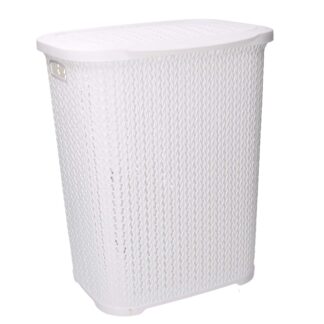 Cestone plastica bianco rettangolare cm44x36,5h53,5
