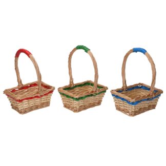 Cestino vimini naturale rettangolare 3 assortiti cm13x10h6/18