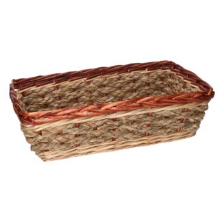 Cesta vimini naturale intreccio corda rettangolare cm45x29h14