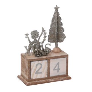 Calendario legno angelo argento cm11x5,8h17