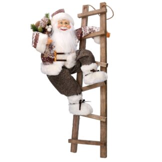 Babbo natale tessuto bianco su scala cmh45