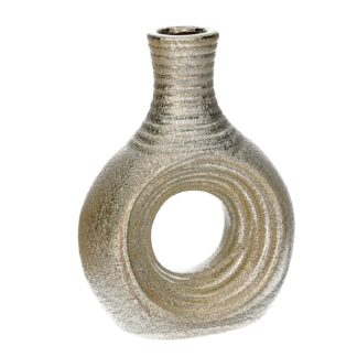 Vaso ceramica champagne tondo cm10,5x5,5h14