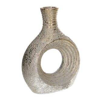 Vaso ceramica oro tondo cm14x6h18,2