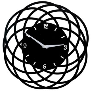 Orologio metallo cerchi nero tondo cm ø40h2