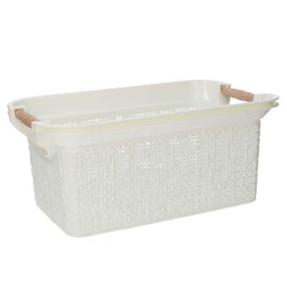 Cassetto plastica bianco rettangolare cm53x34h24,5