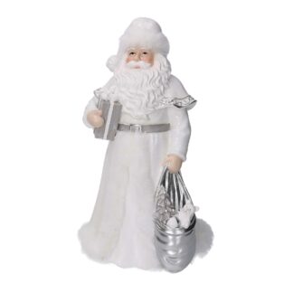 Babbo natale resina bianco cm16x15,5h31