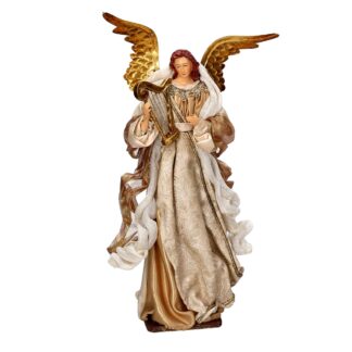 Angelo tessuto beige e oro con arpa cmh35,5