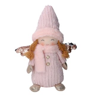 Angelo tessuto rosa seduto cm24x12h30