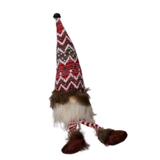 Gnomo tessuto rosso seduto cm11x11h47