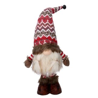 Gnomo tessuto rosso con gambe telescopiche cm21x17h74/89