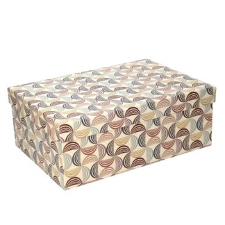 Scatola cartone 1-10 geometrico beige rettangolare cm43x35h16,5