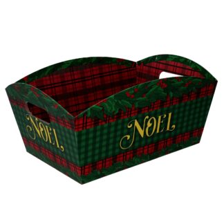 Cesta cartone agrifoglio verde rettangolare cm25,5/27x14h15