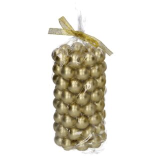 Candela paraffina sfere oro cm ø8h15