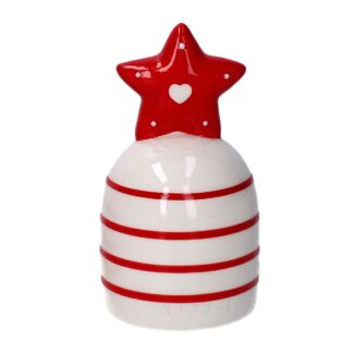 Campana ceramica stella rosso e bianco cm ø6h11,5