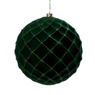 Sfera plastica floccata verde cm ø12h12