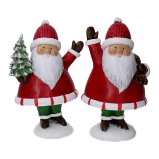 Babbo natale resina rosso 2 assortiti cm10x9h18