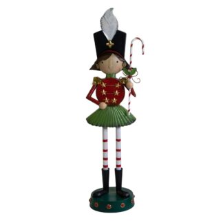 Statua metallo bambina rosso cm31,7x26,7h104,7