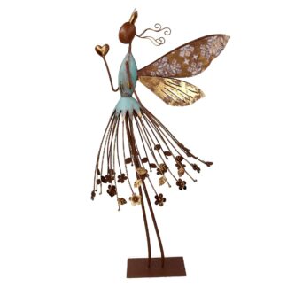 Fatina metallo con cuore oro cm37,5x16,5h77