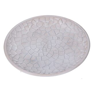 Centrotavola legno bianco tondo cm ø34,5h3