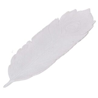 Centrotavola resina piuma bianco cm38x13h2,5