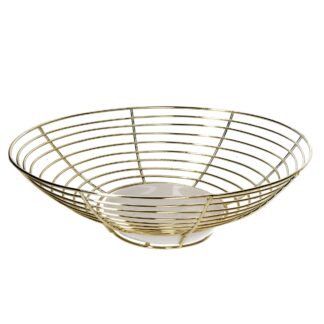 Centrotavola metallo oro ovale cm28,5x24,3h8,5