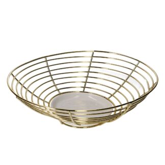 Centrotavola metallo oro ovale cm25,3x20,5h7,5