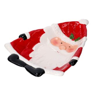 Svuotatasche ceramica babbo natale bianco e rosso cm24x17,5h4