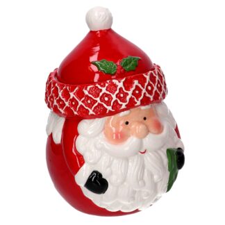 Barattolo ceramica babbo natale bianco e rosso cm16x16h24
