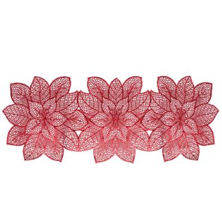 Runner plastica fiori rosso cm91,4x35,5