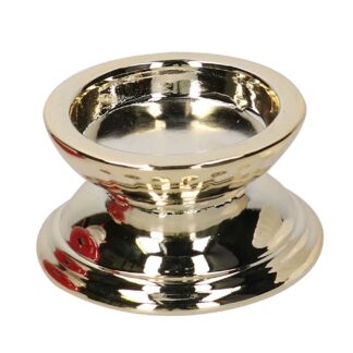 Portacandele ceramica oro tondo cm ø8,8h4,5
