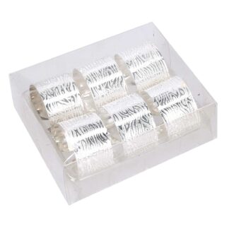 Portatovaglioli metallo confezione 6pz argento cm12x10h4